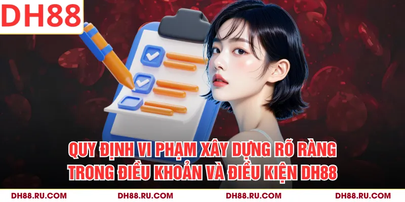 Quy định vi phạm xây dựng rõ ràng trong điều khoản và điều kiện DH88